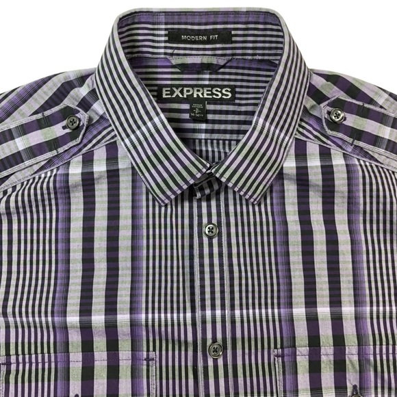 EXPRESS Mens Shirt SZ S 14 141/2 32-33 Modern Fit - Picture 3 of 8